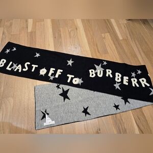 Burberry Blast off to Burberry black and gray double sided kids scarf